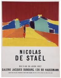 864-DESPUÉS DE NICOLAS DE STAËL . Cartel Exposición- Galerie Jacques Dubourg, 1957.
