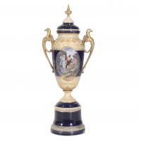 235-LARGE GOBLET IN AUSTRIAN PORCELAIN, EARLY 20TH CENTURY. 