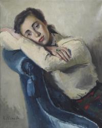 20031-XAVIER BLANCH PLA (1918-1999).  "JOVEN RECOSTADA".