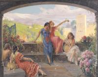 1001-JULIO BORRELL (1877-1957). "GITANAS DE GRANADA".