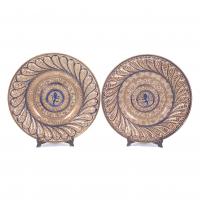 221-PAIR OF LARGE DISHES WITH METALLIC LUSTRE FROM MANISES, 19TH CENTURY.
