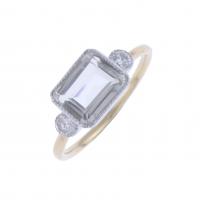 20-RING WITH GREEN AMETHYST AND DIAMONDS.