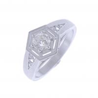 17-ART DECO STYLE SOLITAIRE RING.