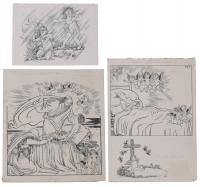 892-LOLA ANGLADA (1892-1984).  Conjunto de 3 ilustraciones para publicación.