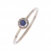 14-RING WITH SAPPHIRE AND DIAMONDS.