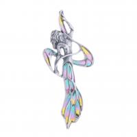 20452-BROCHE-COLGANTE CON NINFA ESTILO MODERNISTA.
