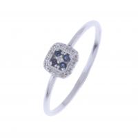 7-SAPPHIRES AND DIAMONDS RING.