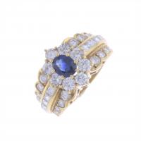 78-RING WITH DIAMONDS AND SAPPHIRE.
