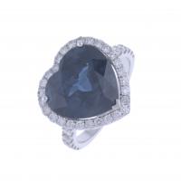 61-HEART RING WITH CENTRAL SAPPHIRE.