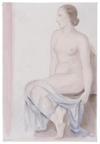 897-JOAN VILA I PUJOL, "JOAN D'IVORI" (1890-1947). "FEMALE ACADEMIC NUDE".