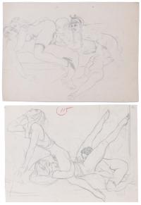 910-RICARD OPISSO (1880-1966). FOUR SEXUAL DRAWINGS.