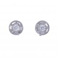 137-BUTTON EARRINGS WITH DIAMOND.