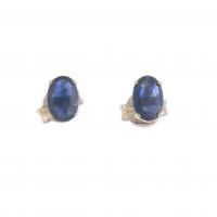 138-SAPPHIRES BUTTON EARRINGS.