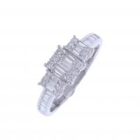 24-ART DECO STYLE DIAMONDS RING.