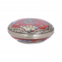 190-CHINESE SCHOOL, REPUBLIC PERIOD. PORCELAIN AND BRONZE BOX.