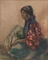 805-GUMERSINDO SÁINZ DE MORALES (1900-1976). "GYPSY WOMAN".
