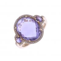 41-AMETHYST AND DIAMONDS RING.