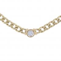 115-SOLITAIRE BEARDED CHAIN AND DIAMONDS NECKLACE, 0.30 CT.