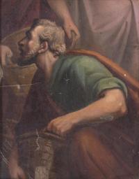23677-19TH-20TH CENTURIES SPANISH SCHOOL. "FRAGMENT OF VISITATION".