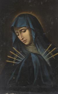 23676-19TH-20TH CENTURIES SPANISH SCHOOL. "OUR LADY OF SORROWS".