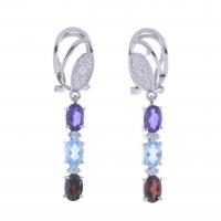 96-LONG EARRINGS WITH COLOURED TOURMALINES.