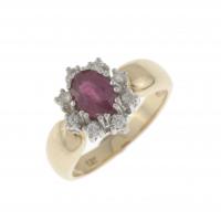 57-ROSETTE RING WITH RUBY.