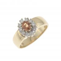 47-ROSETTE RING WITH PADPARADSCHA SAPPHIRE.