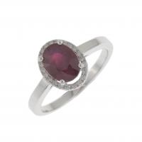 63-ROSETTE RING WITH RUBY.