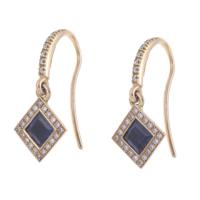197-EARRINGS WITH AMETHYSTS AND DIAMONDS.