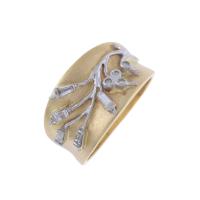 137-FLORAL RING WITH DIAMONDS.