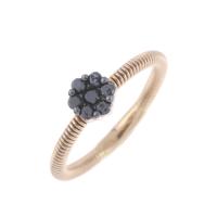 86-BLACK DIAMONDS ROSETTE RING.