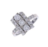 93-SORTIJA ART DECÓ CON DIAMANTES.
