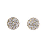 159-DIAMONDS BUTTON EARRINGS.