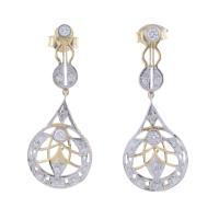 205-ART DECO STYLE LONG EARRINGS WITH DIAMONDS.