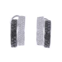 191-EARRINGS WITH BLACK AND WHITE DIAMONDS.