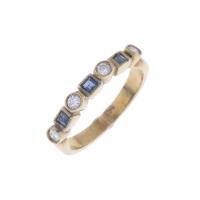 65-SAPPHIRES AND DIAMONDS ETERNITY RING.