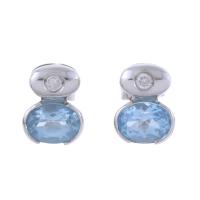 166-PENDIENTES CON TOPACIOS Y DIAMANTES.