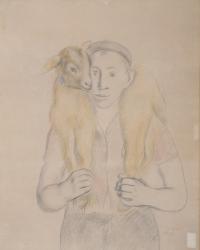 914-JOAQUIM SUNYER MIRÓ (1874-1956). "SHEPHERD AND LAMB", 1947.