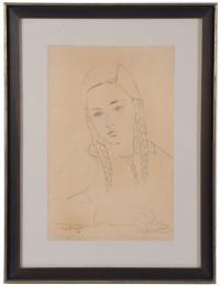 910-JAUME MERCADÉ I QUERALT (1887-1967). "GIRL WITH PLAITS", 1938.