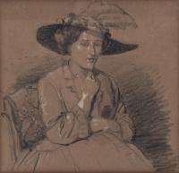 26173-19TH-20TH CENTURIES SPANISH SCHOOL. "WOMAN WEARING A HAT".