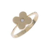 152-FLORAL RING WITH DIAMOND.
