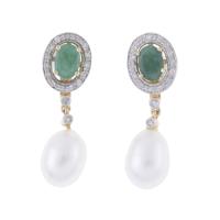 199-TRANSFORMABLE LONG EARRINGS WITH GEMSTONES AND PEARLS.
