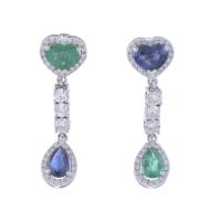 202-EARRINGS WITH SAPPHIRE, EMERALD AND DIAMONDS.