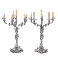 23-BENJAMIN SMITH (1764-AFTER 1826). PAIR OF LARGE SILVER CANDELABRA, CIRCA 1825-1835.