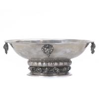 21-GEORG JENSEN (1866-1935). OVAL FRUIT BOWL, CIRCA 1930.