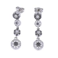 206-LONG EARRINGS WITH BLACK AND WHITE DIAMONDS.
