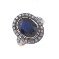 97-RING WITH SAPPHIRE, EARLY 20TH CENTURY.