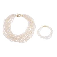25798-NECKLACE AND BRACELET WITH RIVER PEARL.