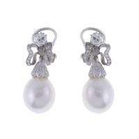172-BOW EARRINGS WITH PEARL.