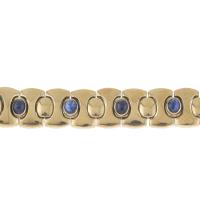 219-ARTICULATED BRACELET WITH SAPPHIRES CABOCHONS.